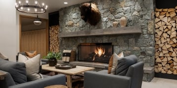 Stone Indoor Fireplace
