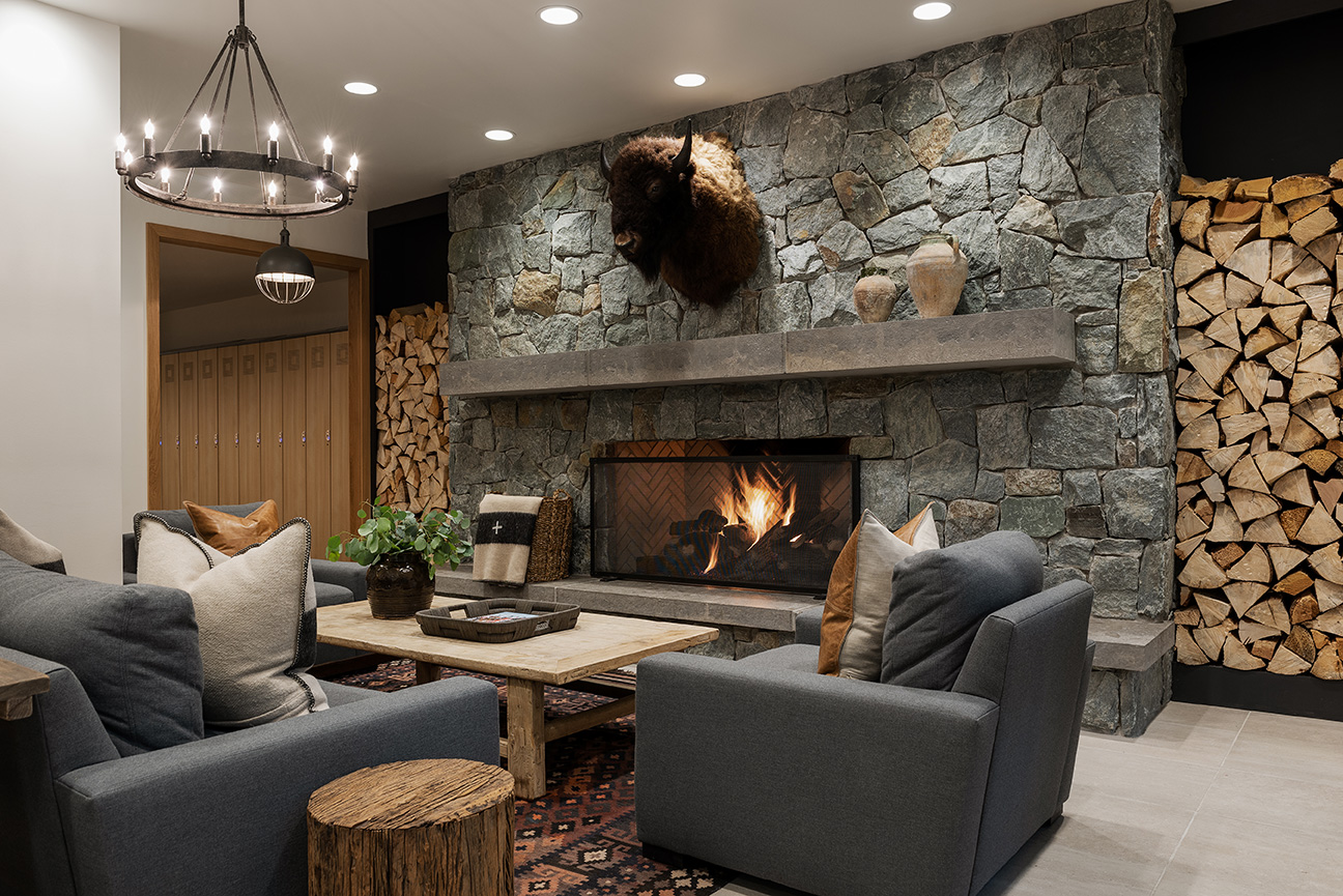 Stone Indoor Fireplace