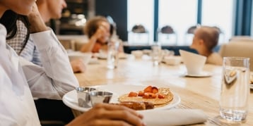 Family eating breakfast