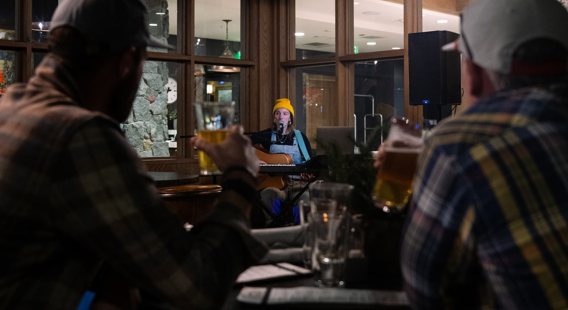 Live music performance in a bar.